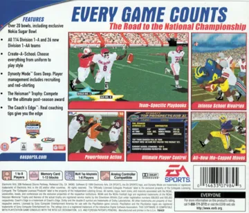 NCAA Football 2000 (US) box cover back